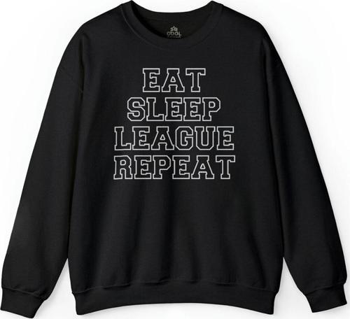 Eat Sleep League Repeat league Lol Baskılı Sweatshirt