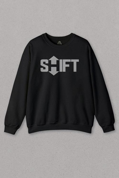 Unisex Siyah Sweatshirt Shift Şift Logo Ctrl Alt Delete Windows Klavye Baskılı Sweat