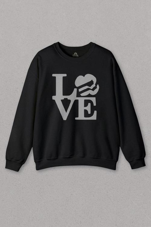 Siyah Sweatshirt Love Dance Life Dansı Seviyorum Hip Hop Sanat Baskılı Sweat