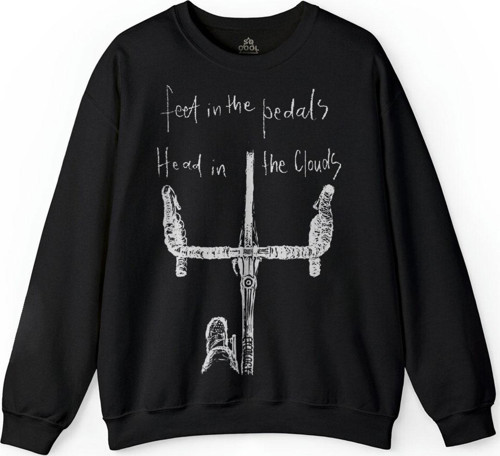 Feet In The Pedal Head In The Clouds Biker Baskılı Sweatshirt