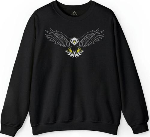 Baskılı Şampiyon Kara Kartal Baskılı Sweatshirt