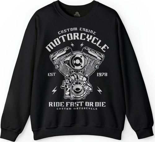 Custom Engine Motorcycle Ride Fast Or Dıe 1978 Baskılı Sweatshirt