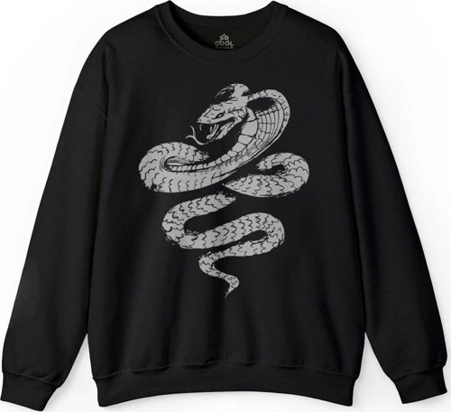 Kral Kara Kobra Yılan King Black Snake Cobra Baskılı Sweatshirt PSW01S-1206