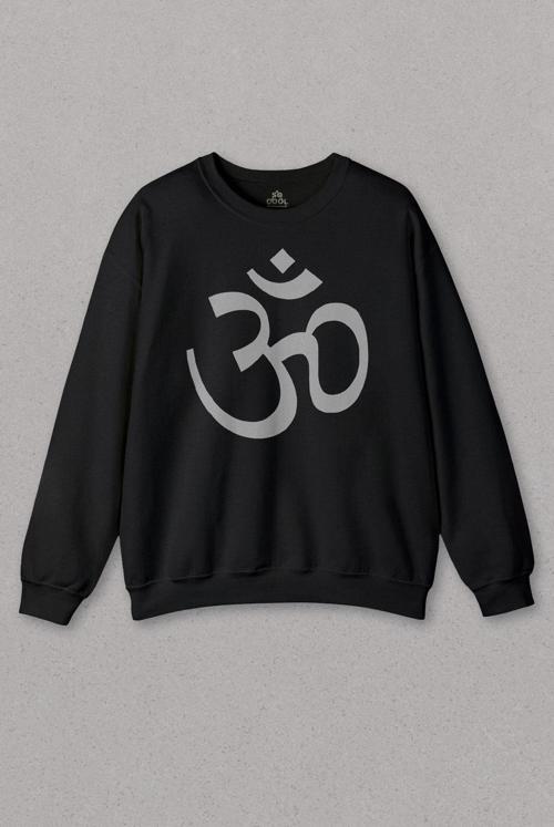 Siyah Sweatshirt Aum Ohm Om Sembolü Symbol Fizik Formülü Baskılı Unisex Sweat