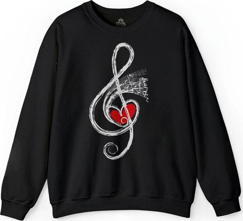 Müzik Nota Sol Anahtarı Music Baskılı Sweatshirt