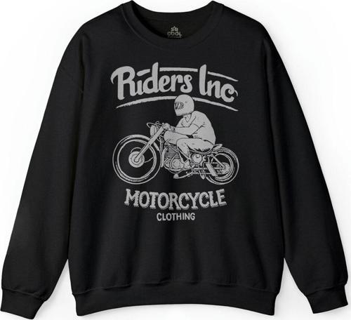 Riders Inc Motorcycle Clothing Motosiklet Kask Baskılı Sweatshirt