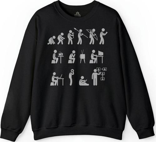 Evolution Human Evrim İnsan Maymun Gelişim Baskılı Sweatshirt
