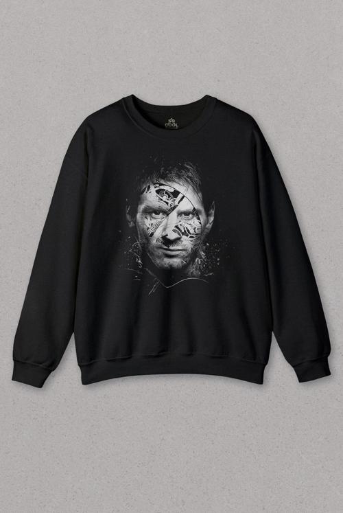 Siyah Sweatshirt Leo Lionel Messi Barcelona Forma 10 Numara Baskılı Sweat