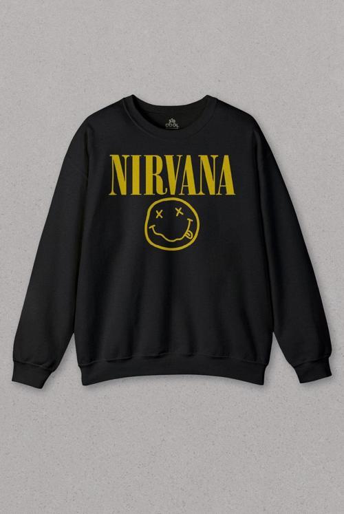 Unisex Sweatshirt Nirvana Hanson Müzik Grubu Logo Nirvana Music Grou Baskılı Sweat