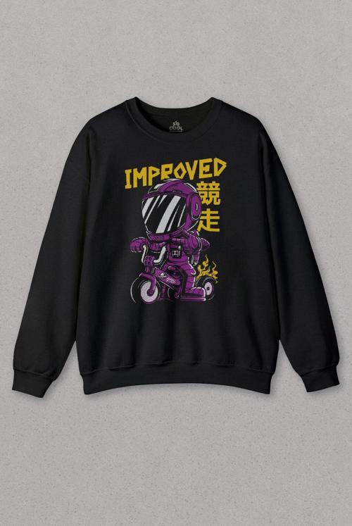 Unisex Sweatshirt Motor Bike Kide Motocross Improved Japanese Japonca Baskılı Sweat