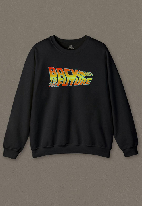 Unisex Sweatshirt Back To The Future Geleceğe Dönüş Siyah Baskılı Sweat