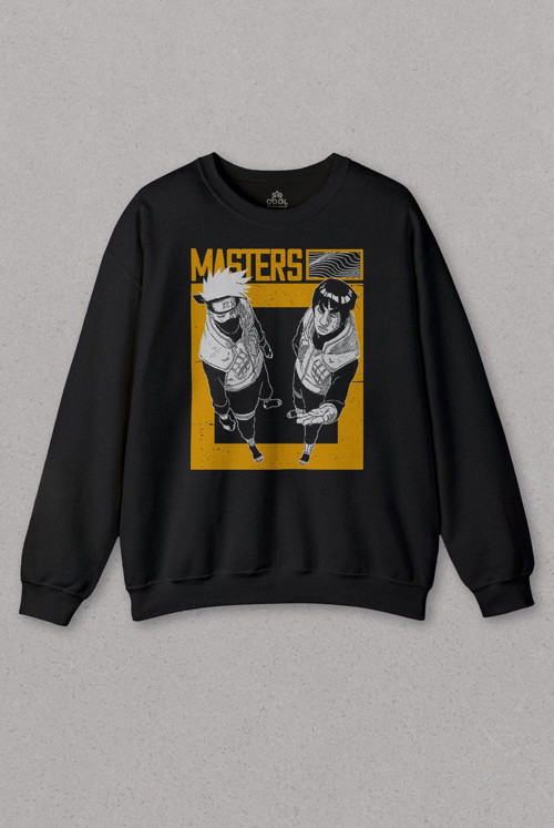 Unisex Sweatshirt Naruto Kakashi Masters Anime Dizi Ustalar Japonca Baskılı Sweat