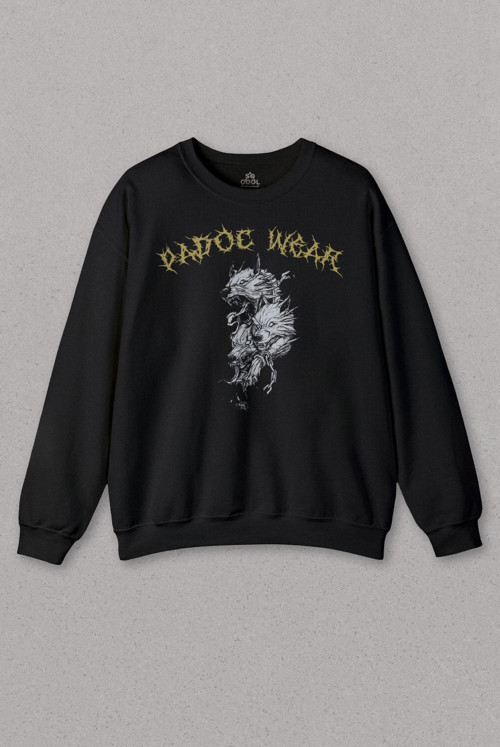Unisex Sweatshirt Wolf Padoc Kurt Exclusive Gothic Dark Baskılı Sweat