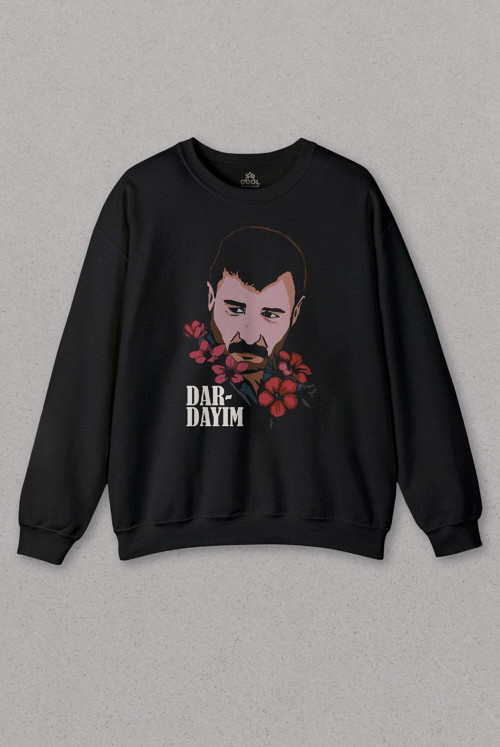 Unisex Sweatshirt Azer Bülbül Dardayım Arabesk Baskılı Sweat