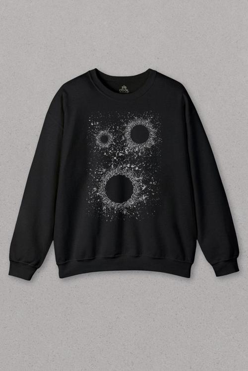 Unisex Sweatshirt Kara Delik Uzay Zaman Galaksi Karadelikler Cosmos Kümesi Baskılı Sweat PSW01S-3881