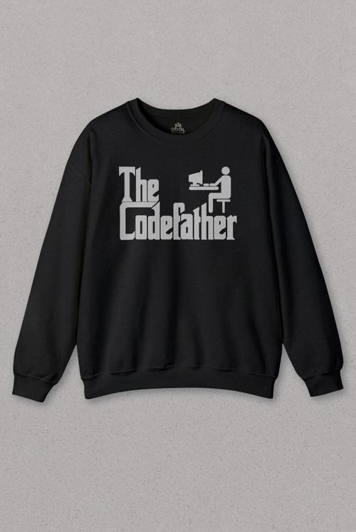 Unisex Sweatshirt The Codefather Godfather Bilgisayar Code Korsan Hacker Yazılımcı Baskılı Sweat