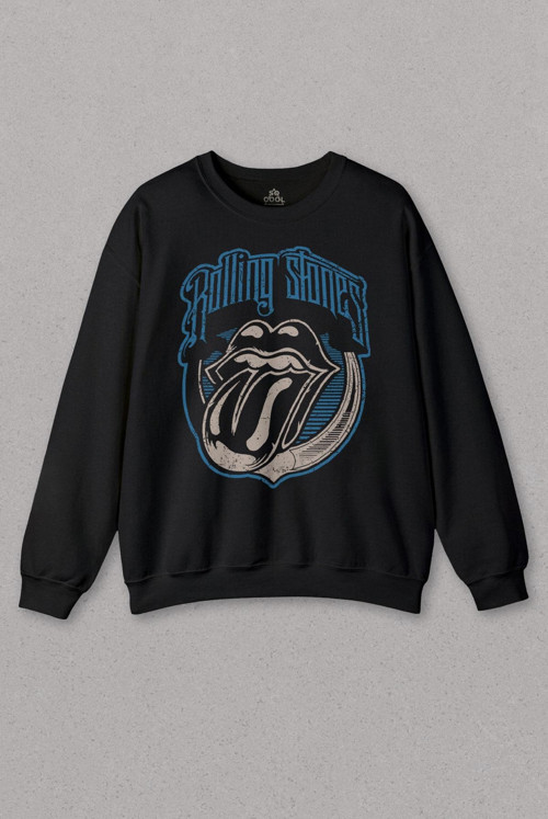 Unisex Sweatshirt Rolling Stones Rock Retro 70S 80S Music Baskılı Sweat