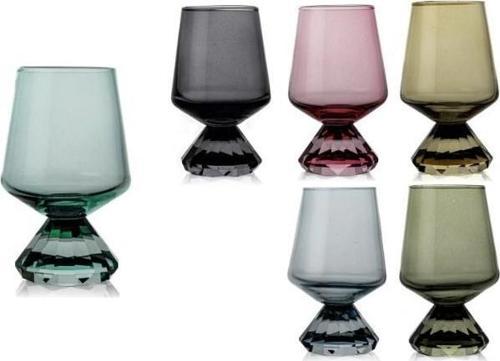 6'lı Mix Renkli Kristal Ayaklı Bardak 132ml P342.101432