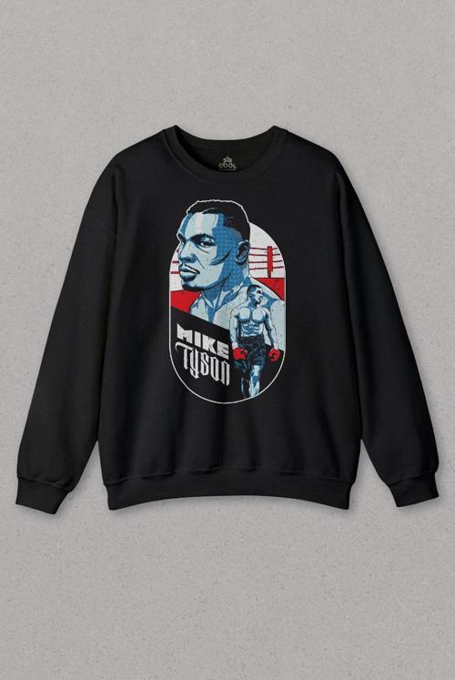 Unisex Sweatshirt Mike Tyson Boks Box Spor Kral Ring Baskılı Sweat