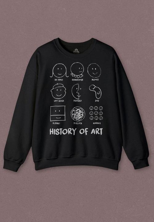 Unisex Sweatshirt History Of Art Monet Dali Da Vinci Baskılı Sweat