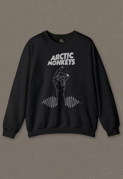 Siyah Sweatshirt Rock Arctic Monkeys Alex Turner Music Baskılı Unisex Sweat