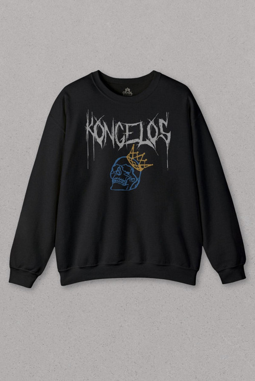 Unisex Sweatshirt Kongelos Kralsız Taç Gothic Urban Baskılı Sweat
