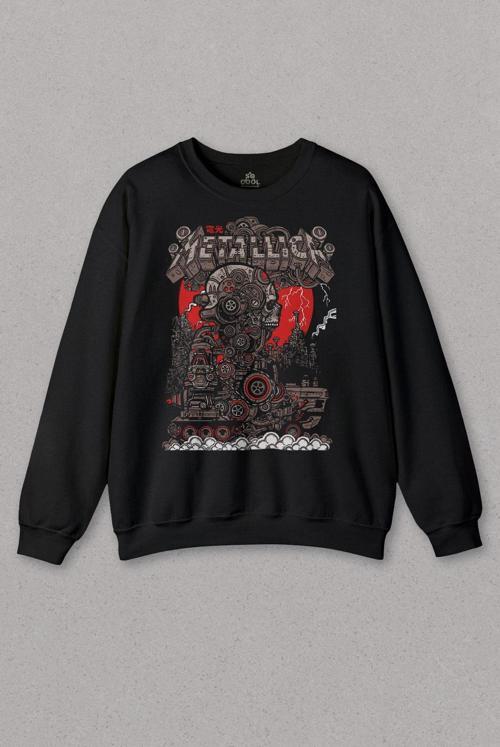 Unisex Sweatshirt Metallica New Yeni 2K Rock Metal Music Kırk James Lars Robert Baskılı Sweat