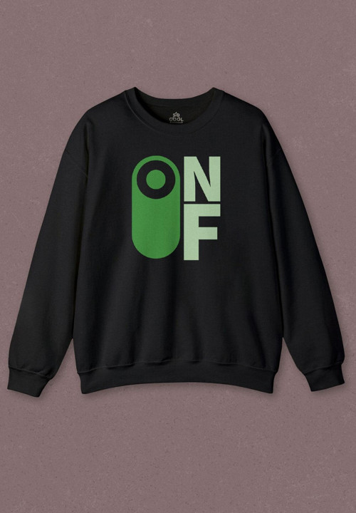 Unisex Sweatshirt On Off Aç Kapa Urban Street Wear Baskılı Sweat