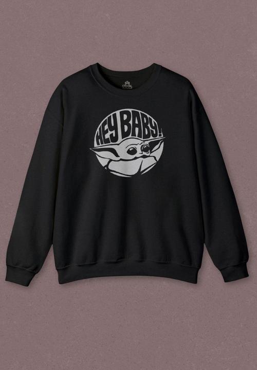 Unisex Sweatshirt Baby Yoda Star Wars Mandalorian Jedi Baskılı Sweat