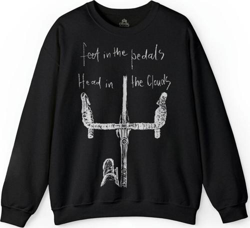 Feet In The Pedal Head In The Clouds Biker Baskılı Sweatshirt