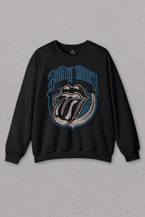 Unisex Sweatshirt Rolling Stones Rock Retro 70S 80S Music Baskılı Sweat