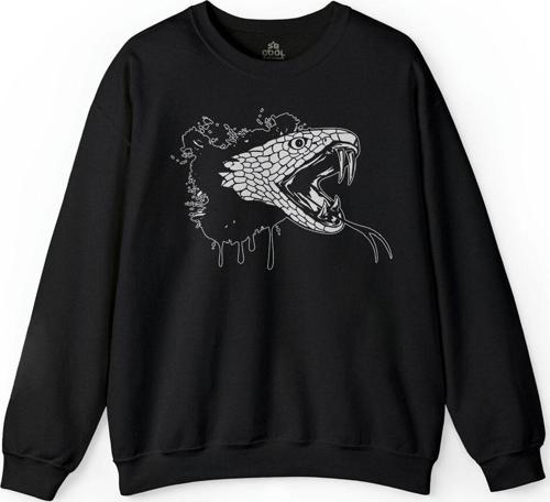 Kral Kara Kobra Yılan King Black Snake Cobra Baskılı Sweatshirt PSW01S-1216