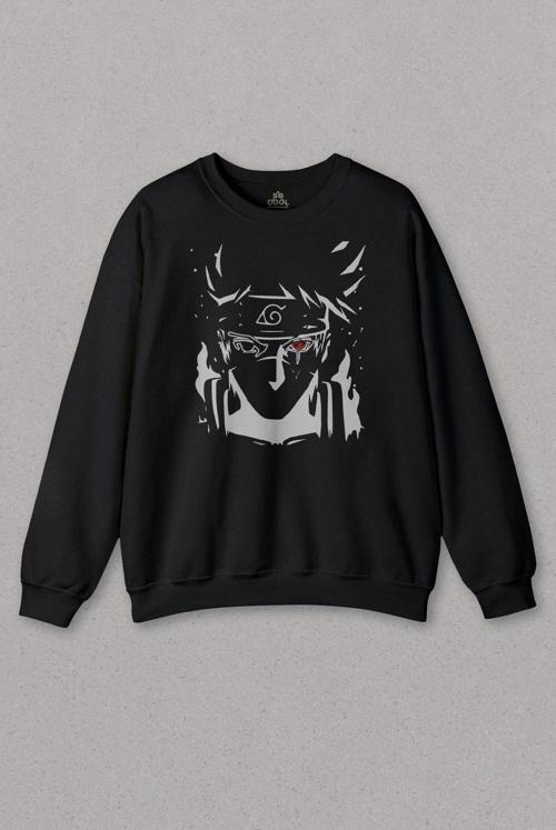Unisex Sweatshirt Naruto Kakashi Anime Dizi Baskılı Sweat