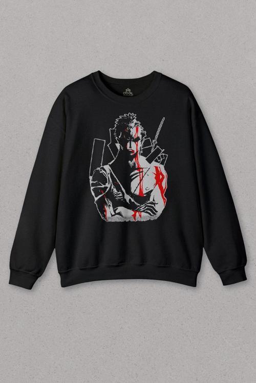 Unisex Sweatshirt One Piece Roronoa Zoro Poster Baskılı Sweat