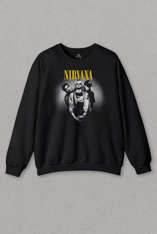 Unisex Sweatshirt Nirvana Grunge Punk Rock 90S 90Lar Kurt Cobain Müzik Baskılı Sweat