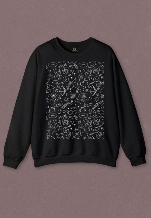 Unisex Sweatshirt Minimal Drawing Çizim Geometrik Baskılı Sweat