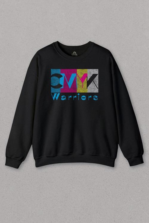 Unisex Sweatshirt Grafiker Cmyk Savaşçısı Warrior Tasarımcı Baskılı Sweat