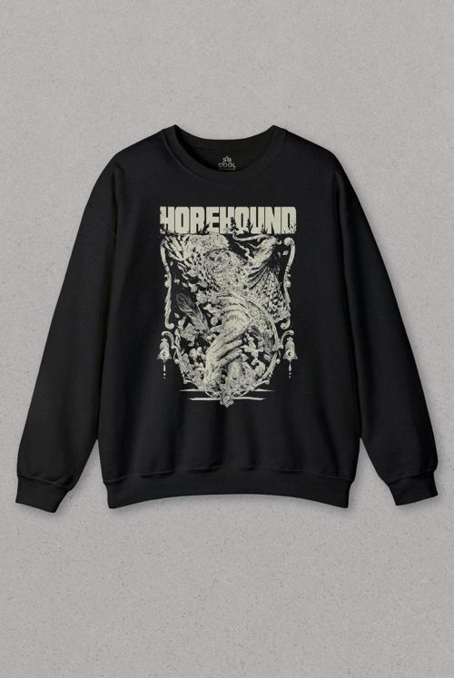 Siyah Sweatshirt Baykuş Owl Kiss Ben Sahar Behemoth Metal Rock Baskılı Sweat