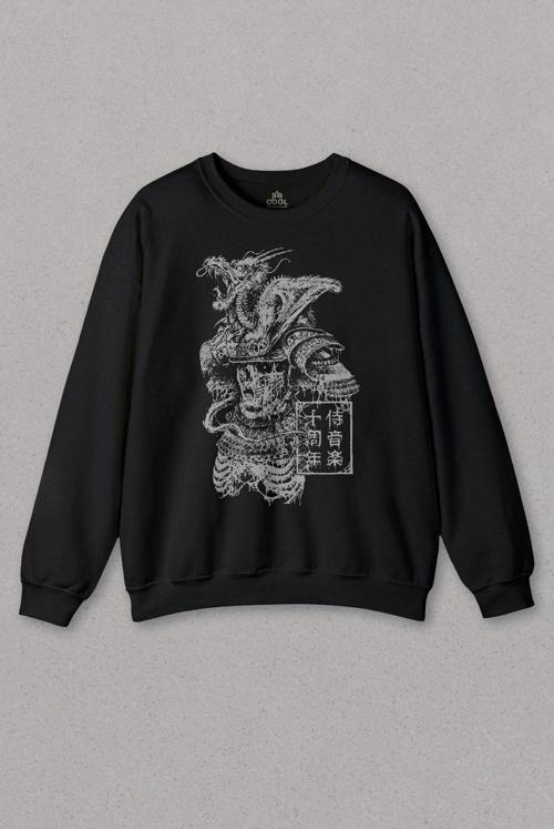 Unisex Sweatshirt Samurai Japanese Samuray Japonca Street Wear Urban Baskılı Sweat