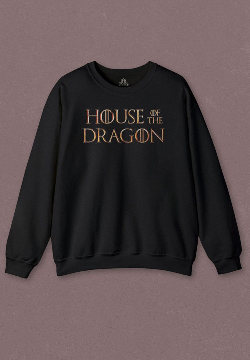Unisex Sweatshirt House Of The Dragon Logo Targaryen Baskılı Sweat