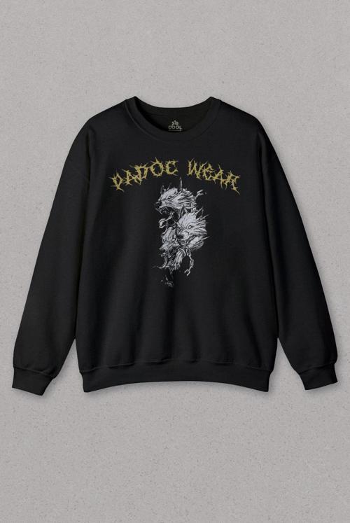 Unisex Sweatshirt Wolf Padoc Kurt Exclusive Gothic Dark Baskılı Sweat