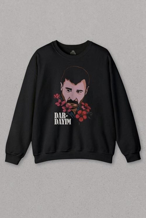 Unisex Sweatshirt Azer Bülbül Dardayım Arabesk Baskılı Sweat