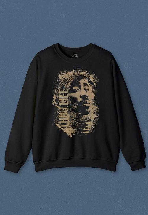 Unisex Sweatshirt Tupac 2Pac Hip Hip Rap Amerika West Coast Baskılı Sweat