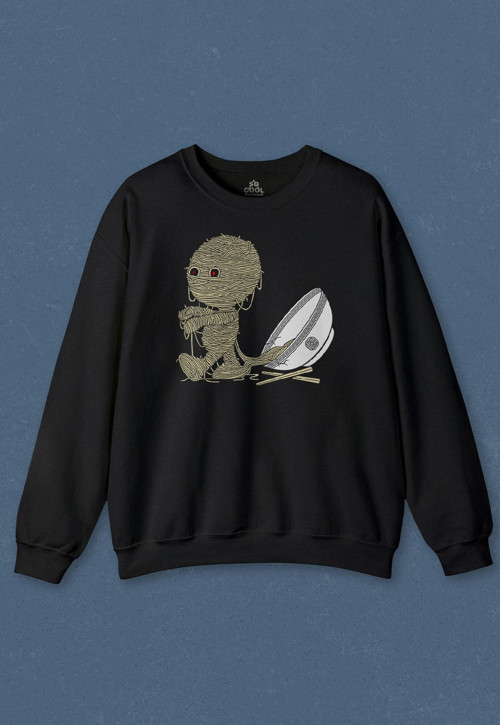 Unisex Sweatshirt Noodle Mummy Mumya Totem Komik Baskılı Sweat