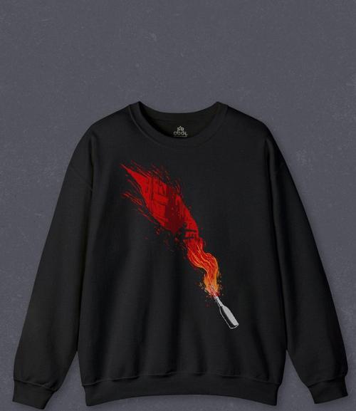 Unisex Sweatshirt Molotof Rebel Molotov Asi Baskılı Sweat