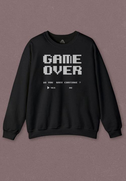 Unisex Sweatshirt Game Over Atari Retro Pixel Oyun Baskılı Sweat