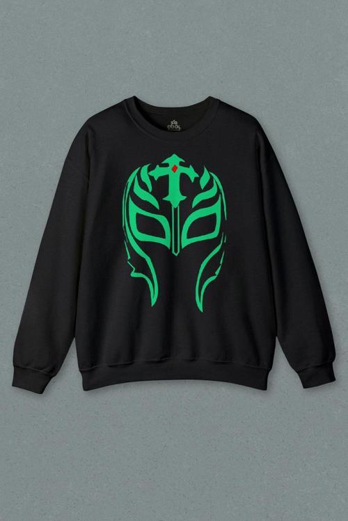 Unisex Siyah Sweatshirt Rey Mysterıo Wwe Amerikan Güreşi Baskılı Sweat