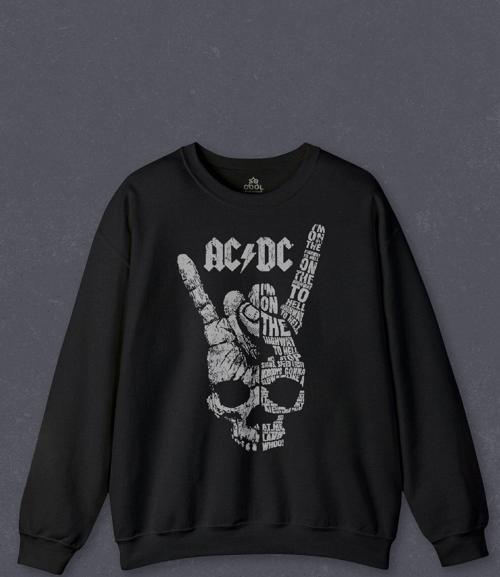 Unisex Sweatshirt AC DC Hard Rock Music Müzik Baskılı Sweat