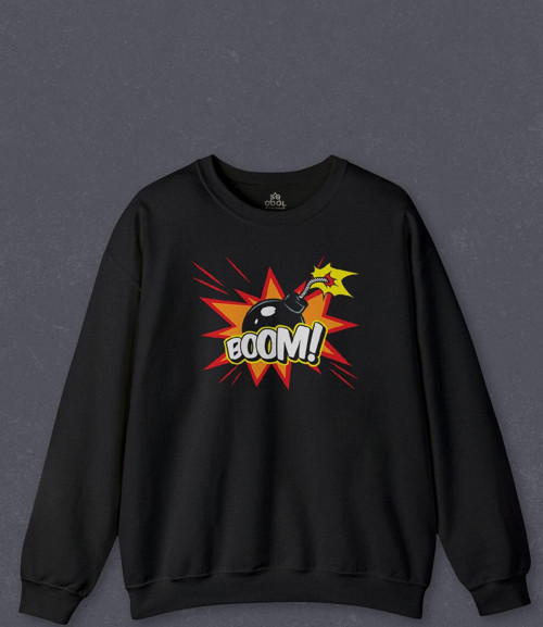 Unisex Sweatshirt Boom Bomba Eğlenceli Funny El Bombası Baskılı Sweat