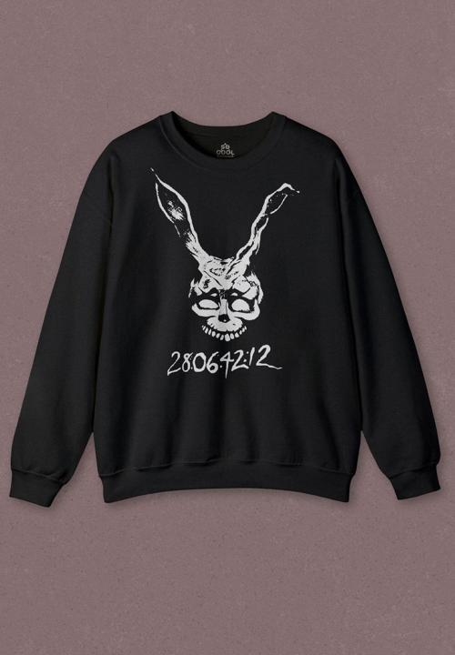 Unisex Sweatshirt Donnie Darko Beyaz Tavşan Film Movie Dark Baskılı Sweat